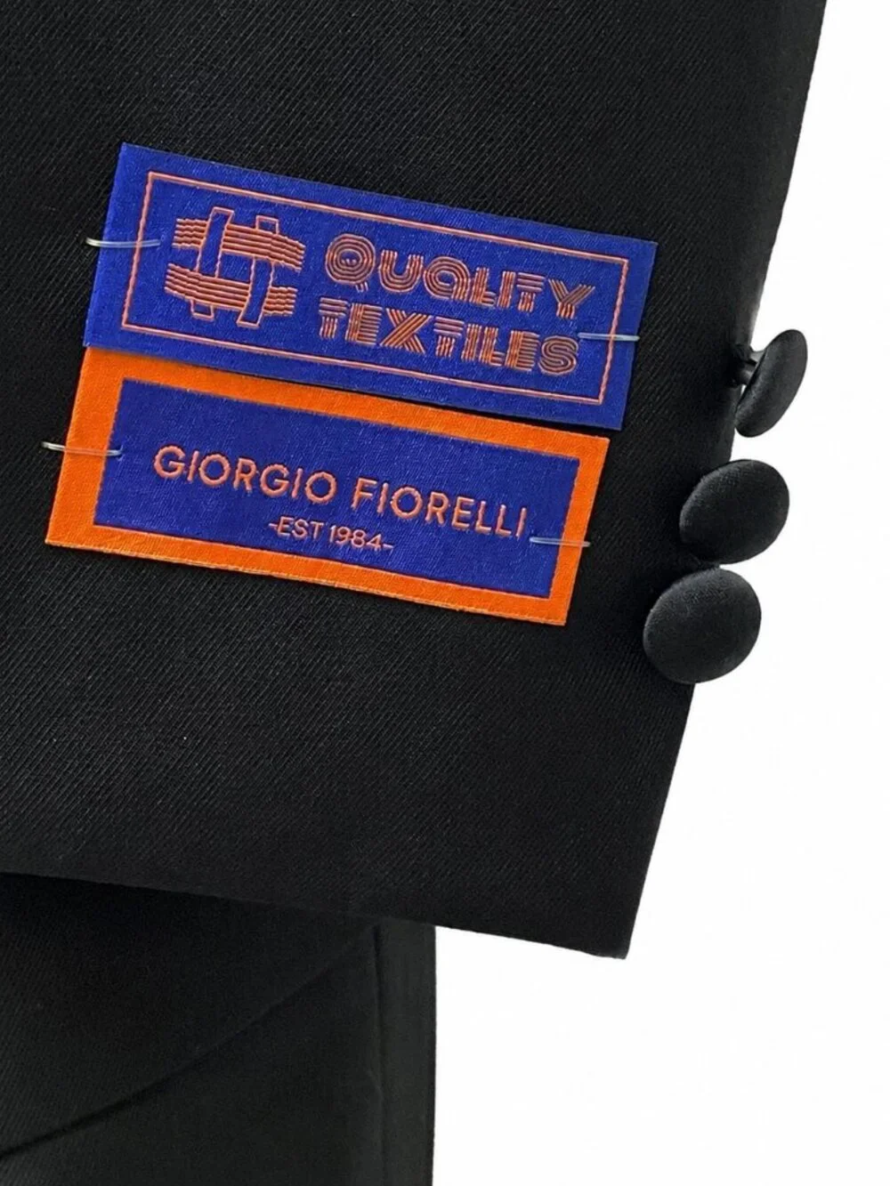 Men’s Black Tuxedo Jacket 38R Satin Notch Lapel Giorgio Fiorelli NWT JACKET ONLY